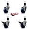 Service Caster 3'' Solid Poly Wheel Swivel 1-1/2'' Expanding Stem Caster Set 2 Brakes, 4PK SCC-EX20S314-SPUS-2-PLB-2-112 - alternate 2